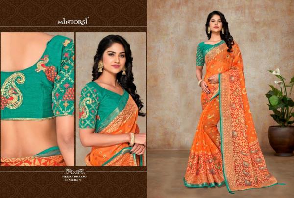 Mintorsi Meera Brasso Fancy Organza Saree Collection